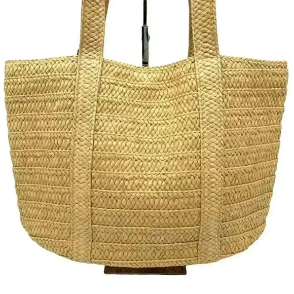 Draper James Everyday Straw Bag Tote Purse with Scarf Bow Travel Beach Preppy - Picture 15 of 15